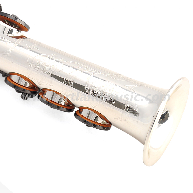 Sassofono soprano professionale placcato argento con chiave Sib (ASS6507S)