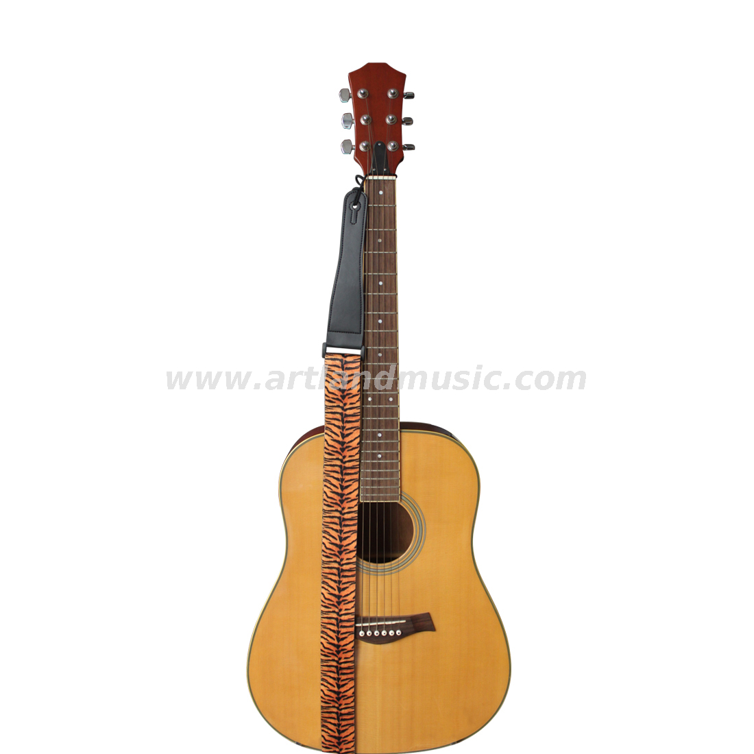 Tracolla per chitarra in pelle di tigre con tasca portaoggetti (GST01)