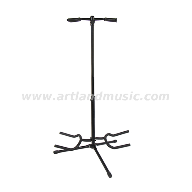 Supporto verticale a doppia testa per chitarra elettrica con telaio a terra per chitarra elettrica a doppia testa (AGS302-2)