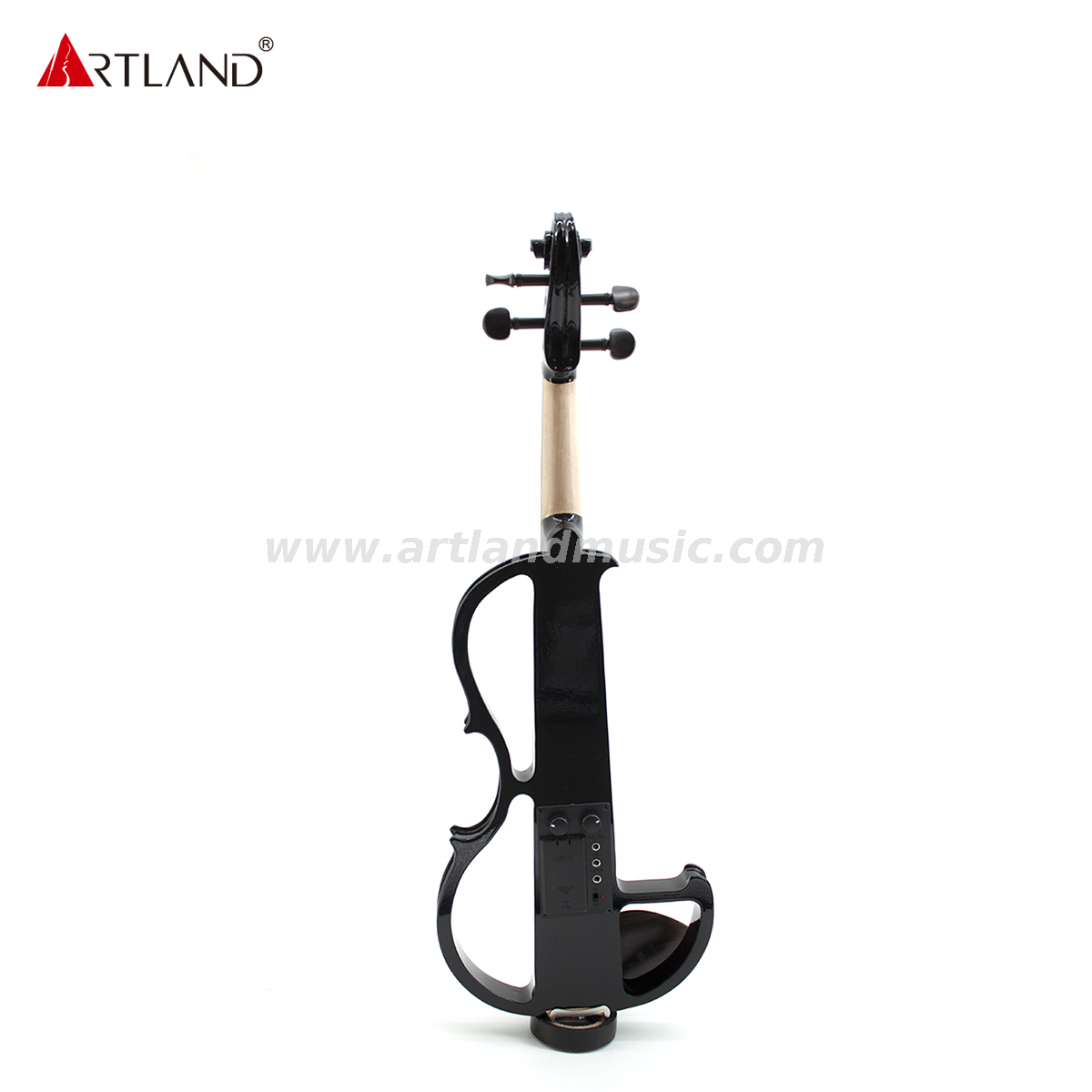 Violino elettrico in tiglio nero con fiocco di colore nero (EV003)