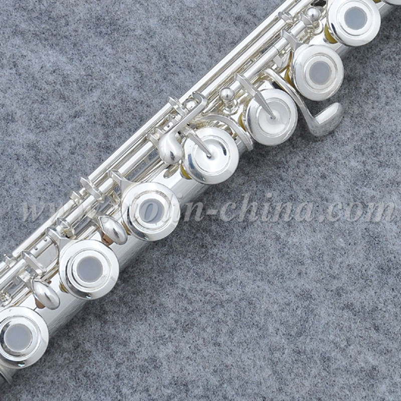 Flauto professionale in cupronichel importato placcato argento a 16 fori aperti (AFL6507)