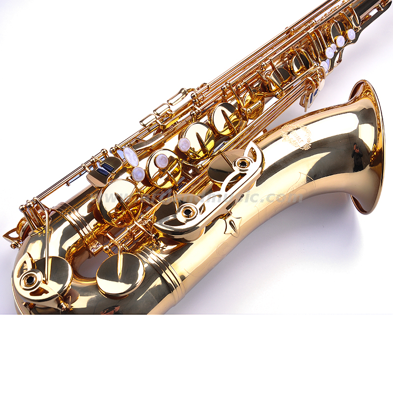 Sassofono tenore professionale con finitura laccata dorata chiave Sib (ATS4506)