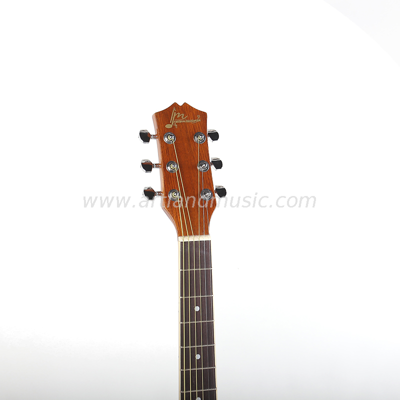 Chitarra acustica a corpo sottile da 40' realizzata a mano su misura, naturale