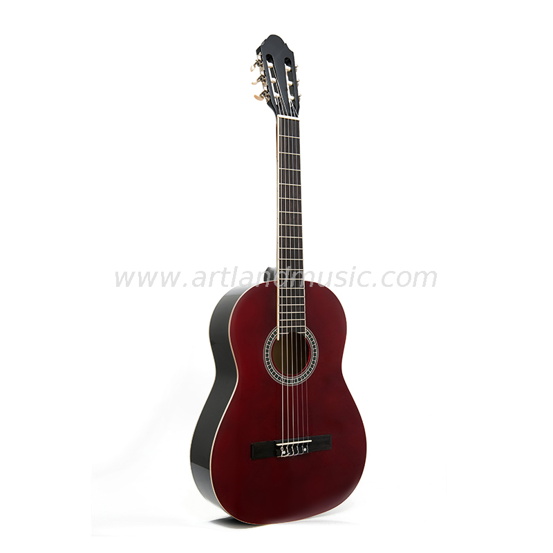 Chitarra classica rossa con fondo e lati superiori in tiglio (CG860R)