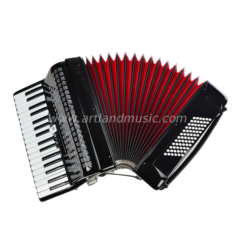 Fisarmonica a piano 34 tasti 72 bassi nera (AT3472) 5 coro