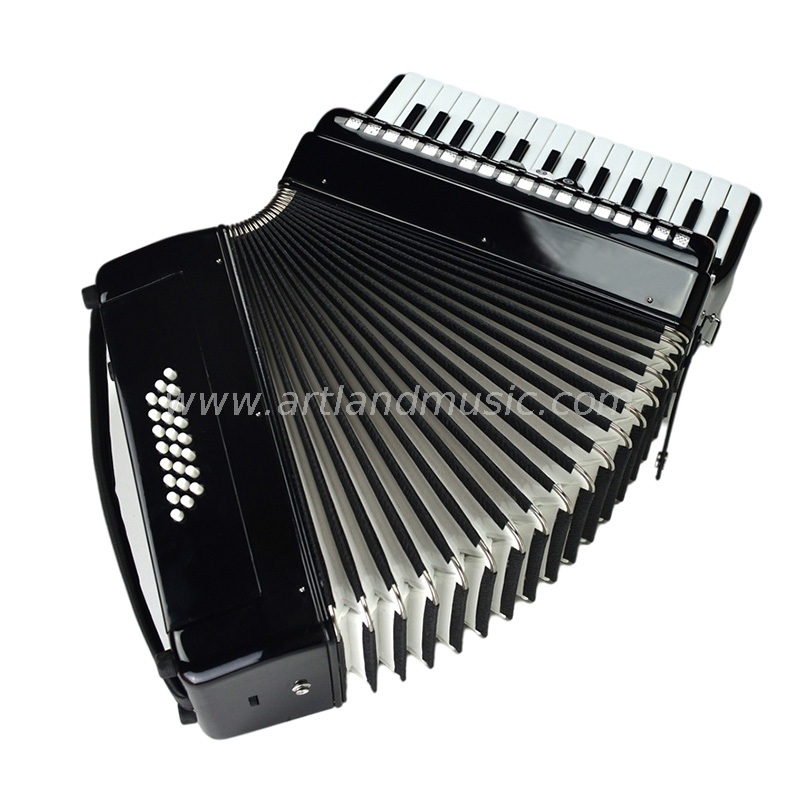 Fisarmonica a piano 30 tasti 24 bassi nera (AT3024-B) 3 cori