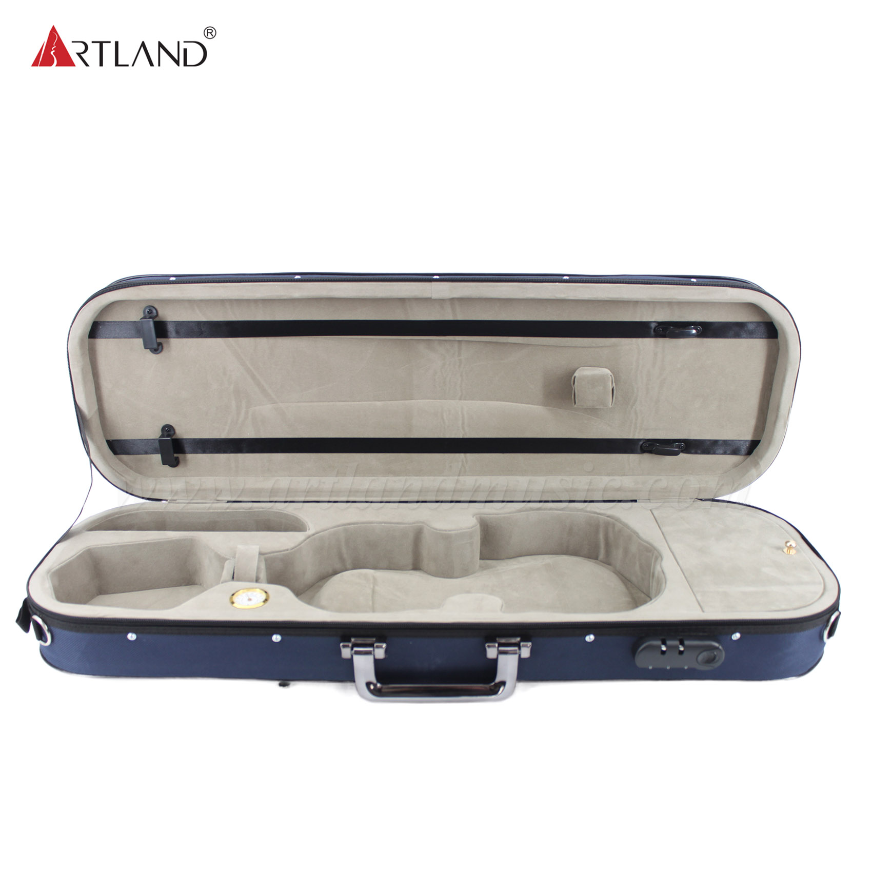 Caso di violino oblungo blu Oxford (SVC113)