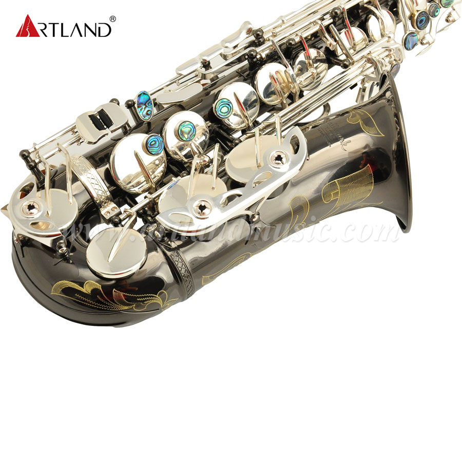 Corpo del tubo luminoso placcato in nichel nero per sassofono contralto Mib (AAS6509)