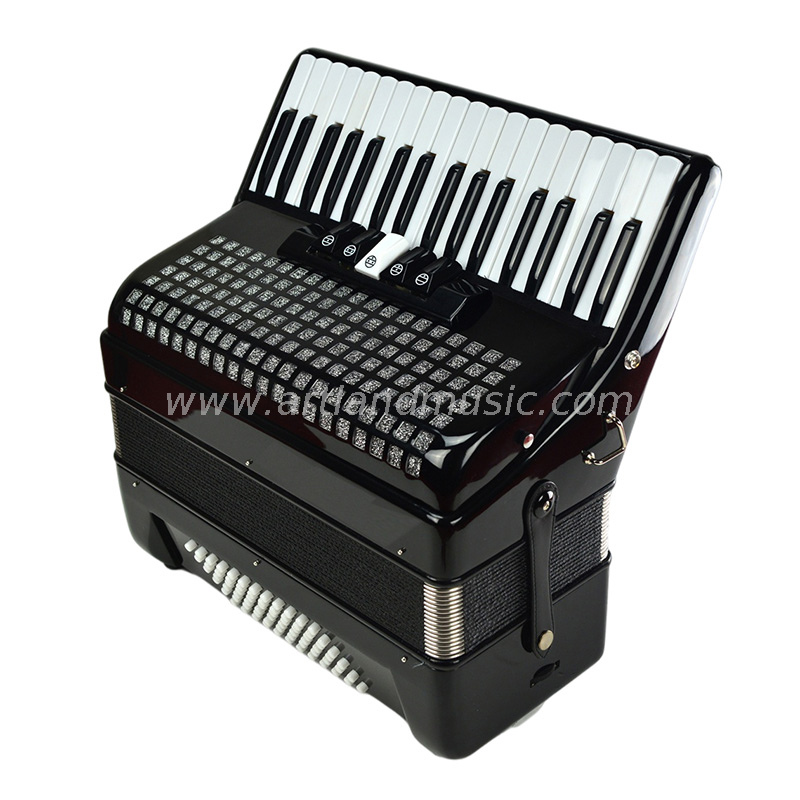 Fisarmonica a piano 34 tasti 72 bassi nera (AT3472) 5 coro