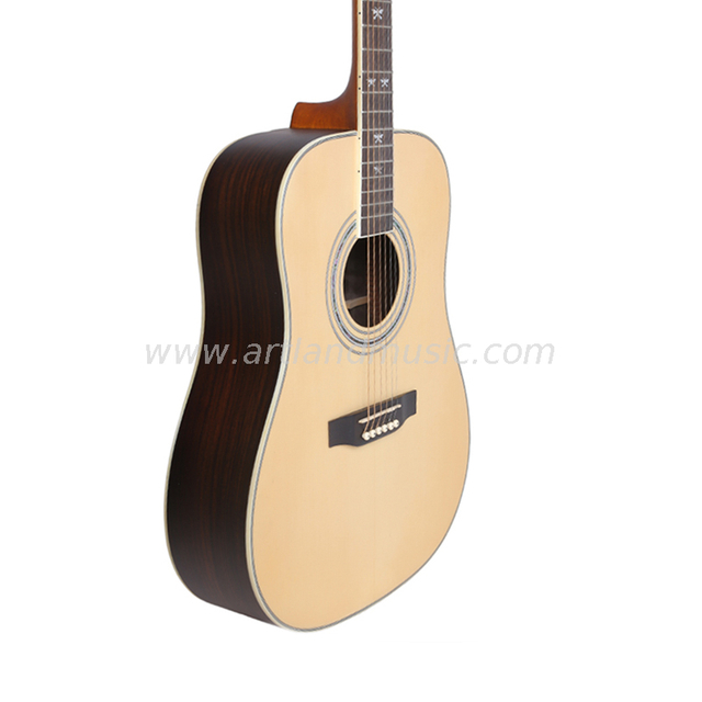 Fornitore di chitarre acustiche Chitarra acustica con fondo e lato in palissandro con top in abete (AG4218)