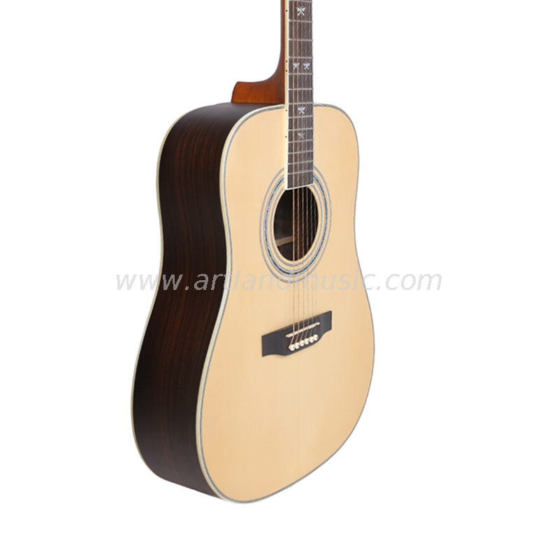 Fornitore di chitarre acustiche Chitarra acustica con fondo e lato in palissandro con top in abete (AG4218)