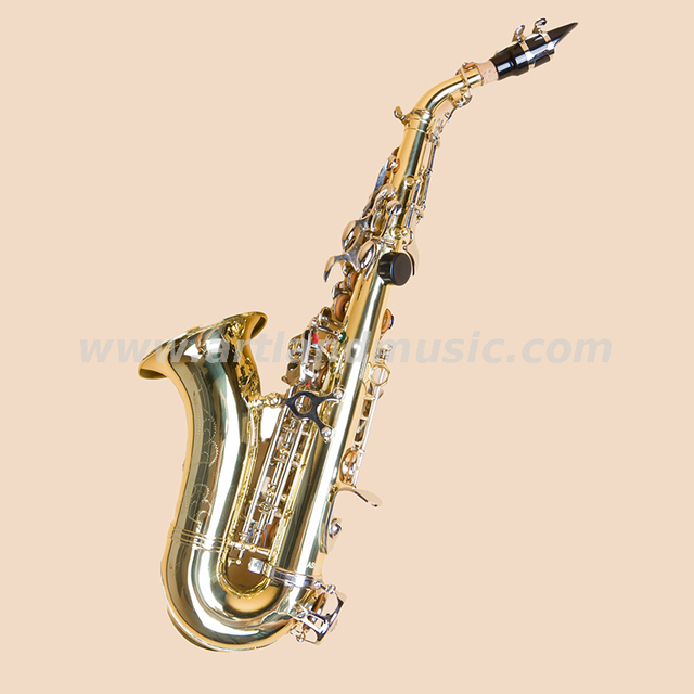 Sassofono soprano laccato oro con chiave in nichel (ASS3506GN)