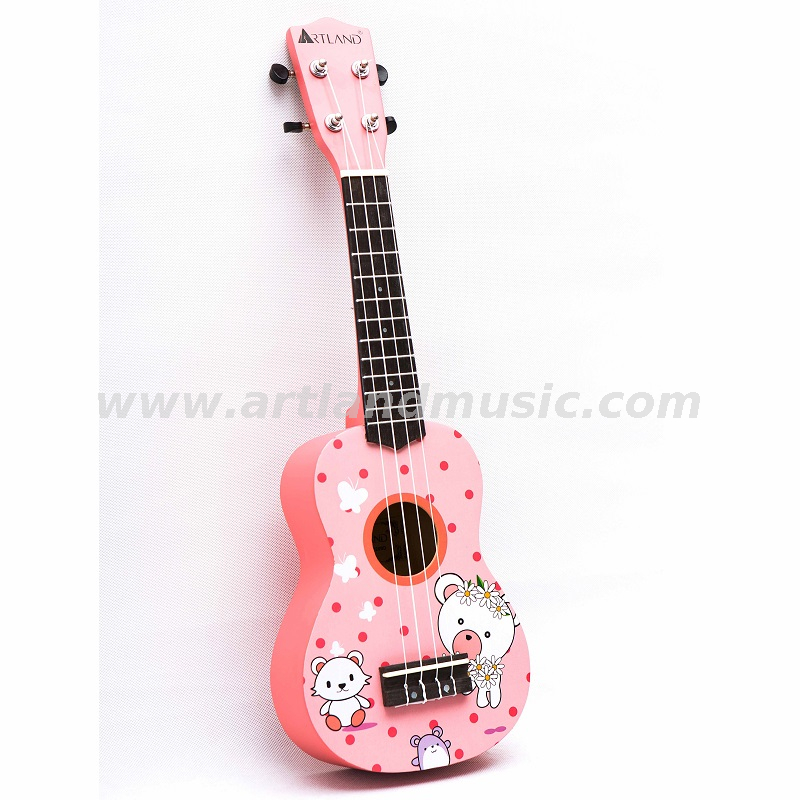 Ukulele colorato cartone animato (UKS200D) -Rosa