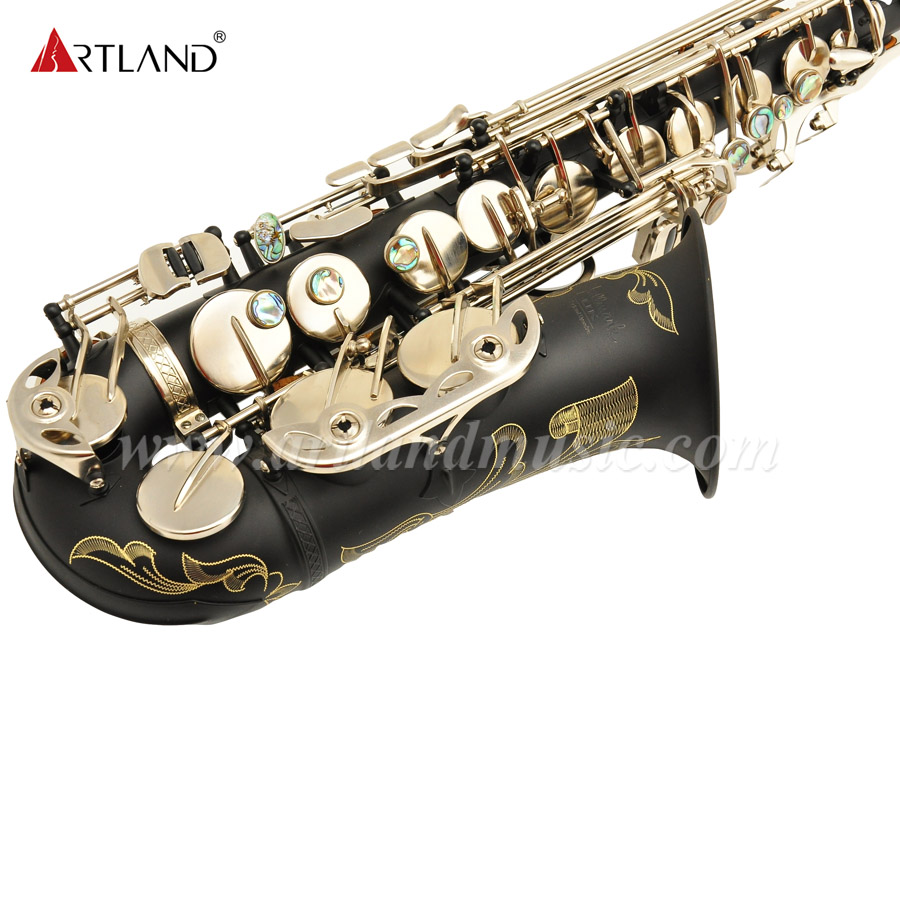 Sassofono contralto Mib nero opaco con chiave in nichel (AAS6508)