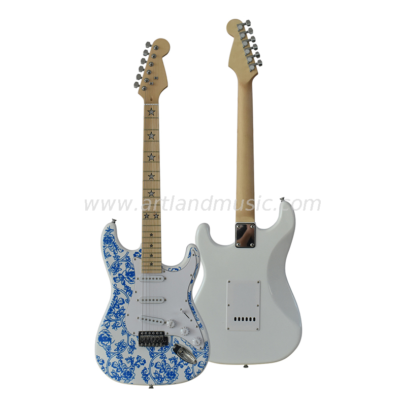 Chitarra elettrica (EG003) Fiore blu