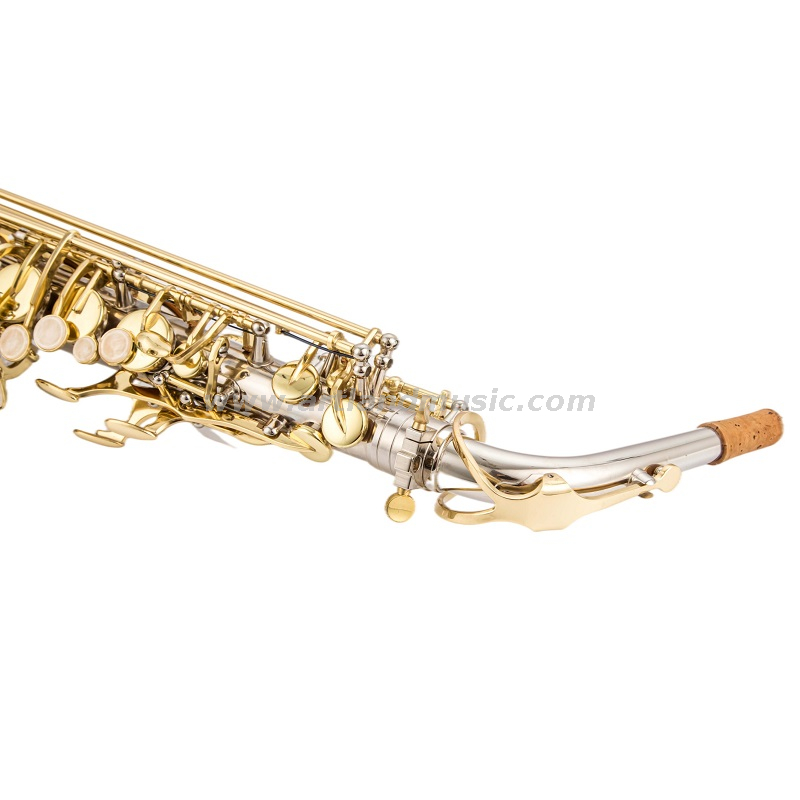 Sassofono contralto Mib Corpo in nichel inciso a mano con chiave laccata dorata (AAS5505NL)