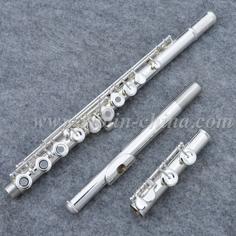 Flauto professionale in cupronichel importato placcato argento a 16 fori aperti (AFL6507)