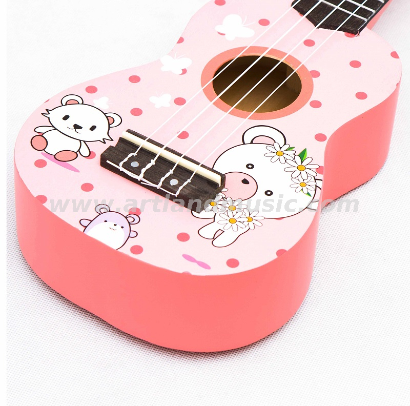 Ukulele colorato cartone animato (UKS200D) -Rosa