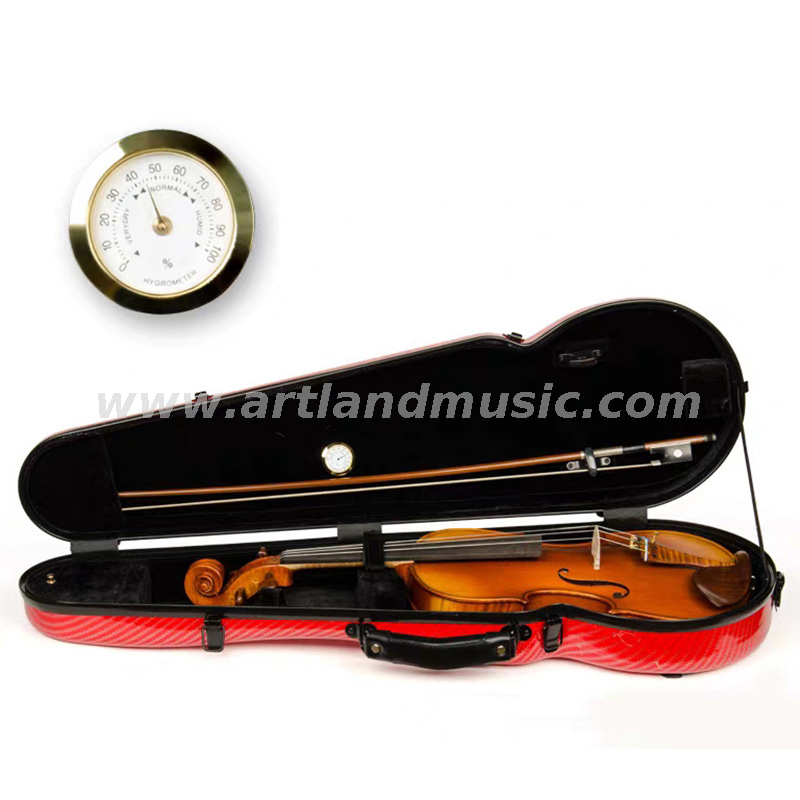  Custodia per violino leggero triangolare in fibra di carbonio rossa (SVC002P)