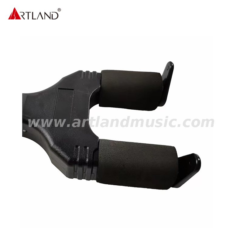 Supporto da parete con blocco automatico con base in legno per chitarra (AGH-413)