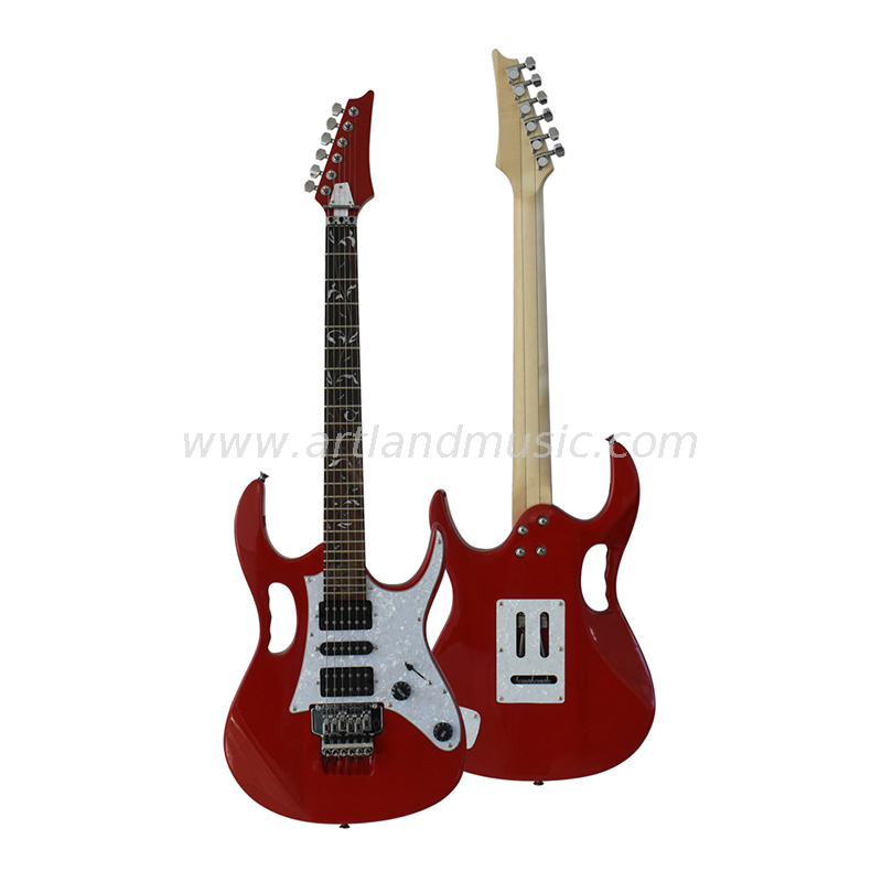 Chitarra elettrica (EG005) laccata lucida rossa e bianca