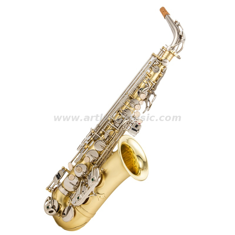 Corpo del sassofono contralto in mib laccato oro opaco inciso a mano con chiave in nichel (AAS5505GN)
