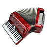 Fisarmonica a piano 34 tasti 60 bassi rossa (AT3460) 5 coro