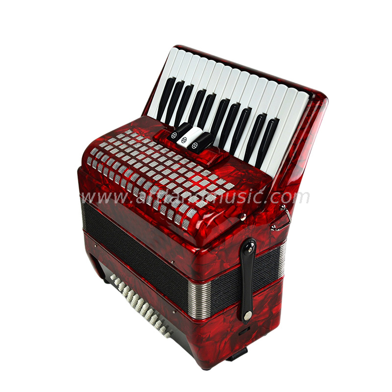 Fisarmonica a piano 26 tasti 48 bassi rossa (AT2648-B) 3 coro