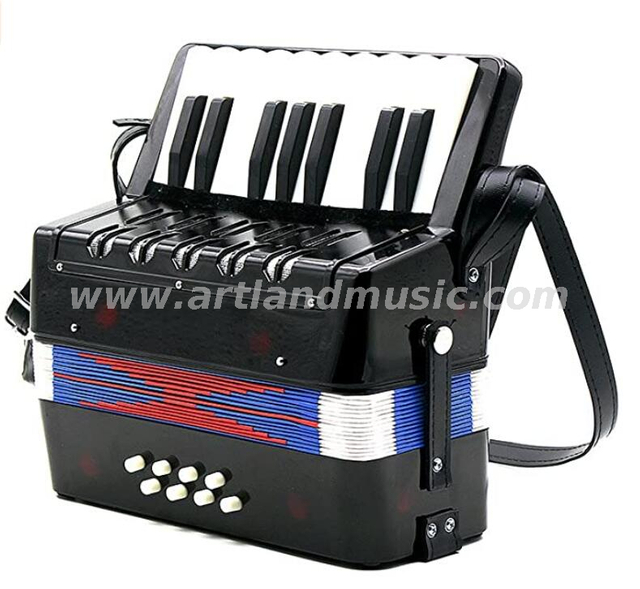 17 tasti 8 bassi mini piccolo giocattolo fisarmonica a pianoforte strumento musicale educativo per bambini, regalo con scatola colorata