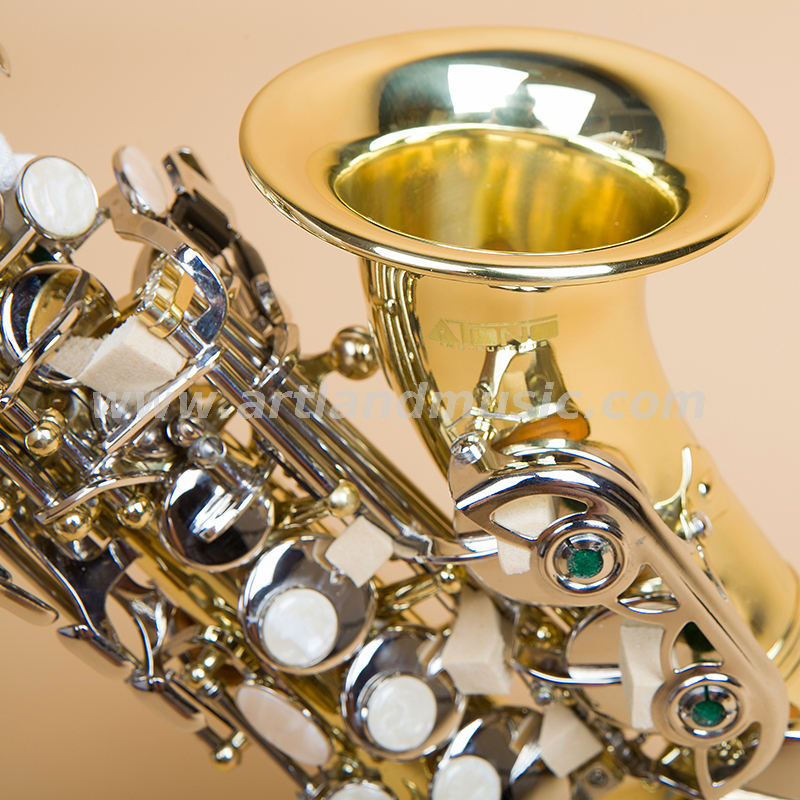 Sassofono soprano laccato oro con chiave in nichel (ASS3506GN)