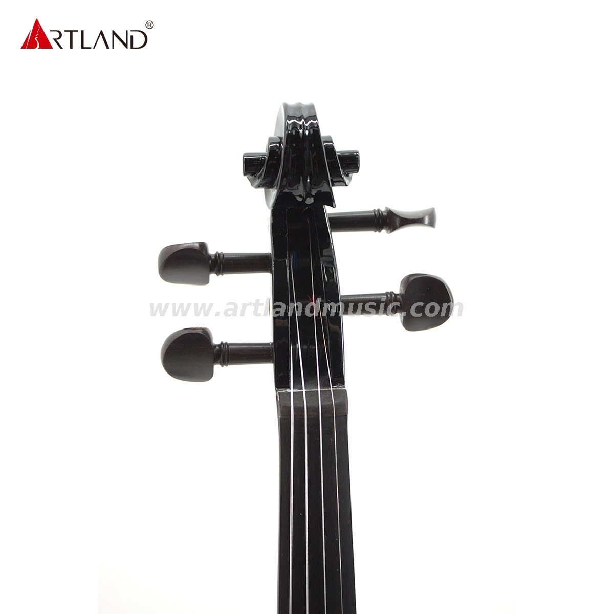 Violino elettrico in tiglio nero con fiocco di colore nero (EV003)