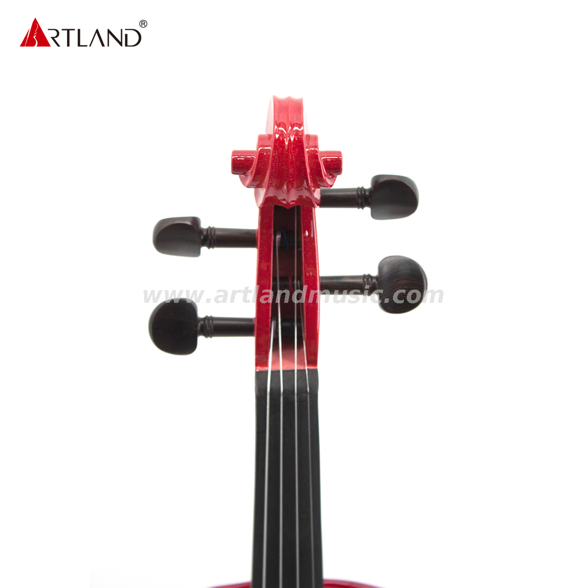  Violino elettrico in tiglio rosso con fiocco di colore rosso (EV003)