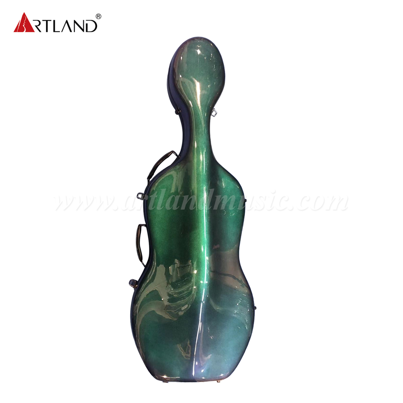 Custodia per violoncello in fibra di carbonio sfumata dal verde al blu (CSC601C)