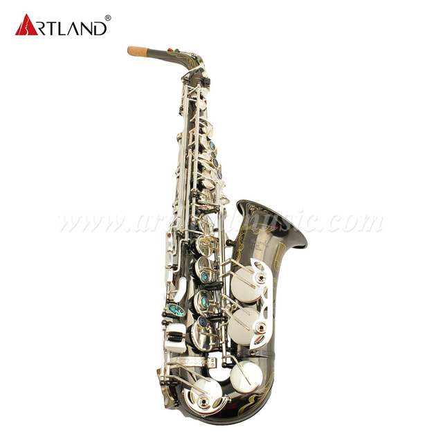 Corpo del tubo luminoso placcato in nichel nero per sassofono contralto Mib (AAS6509)