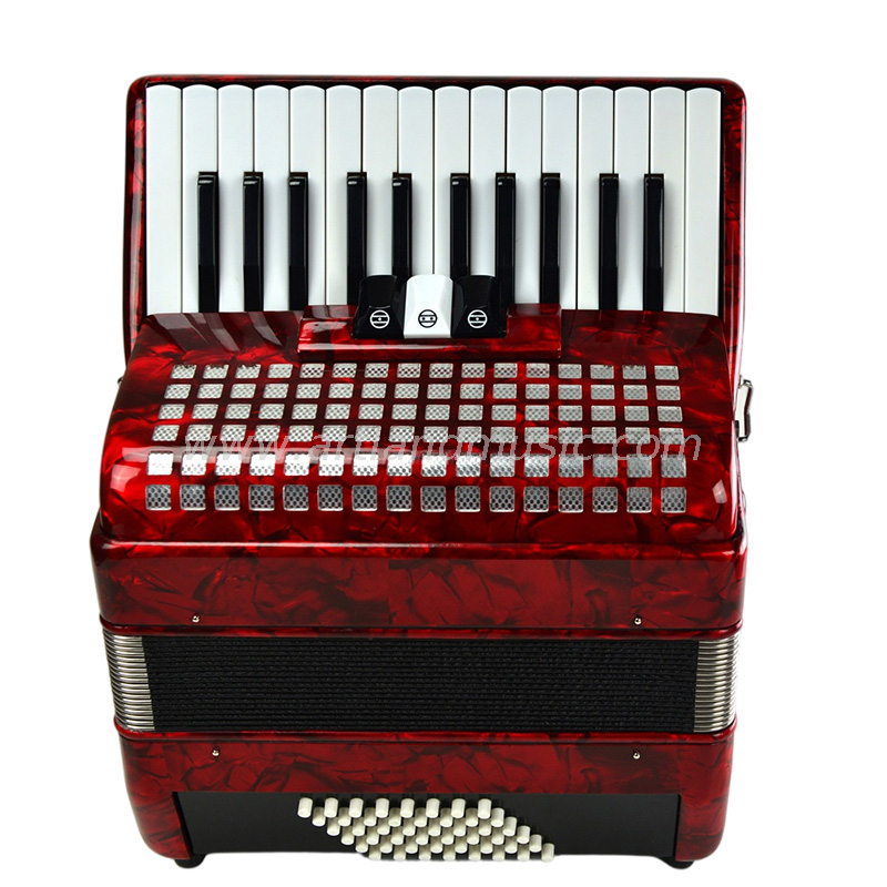 Fisarmonica a piano 26 tasti 48 bassi rossa (AT2648-B) 3 coro