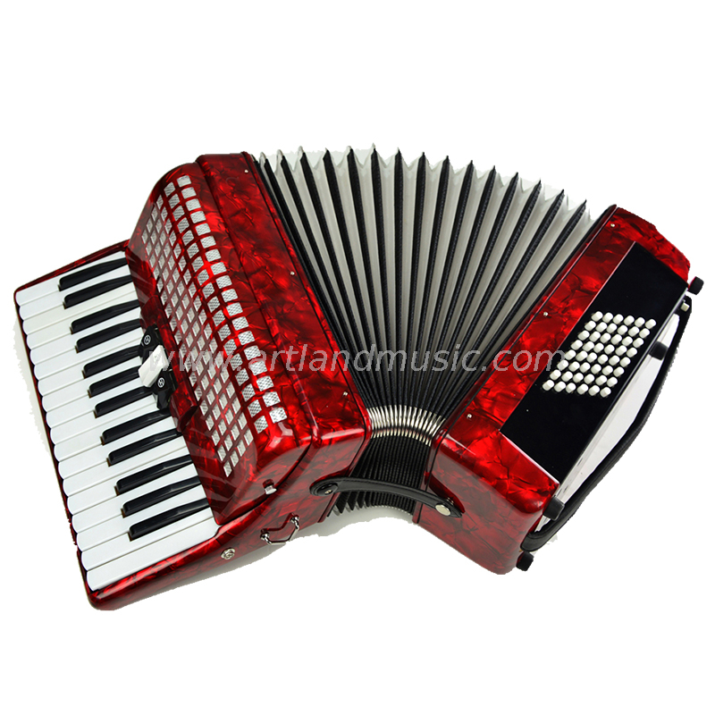 Fisarmonica a piano 30 tasti 48 bassi rossa (AT3048-B) 3 coro