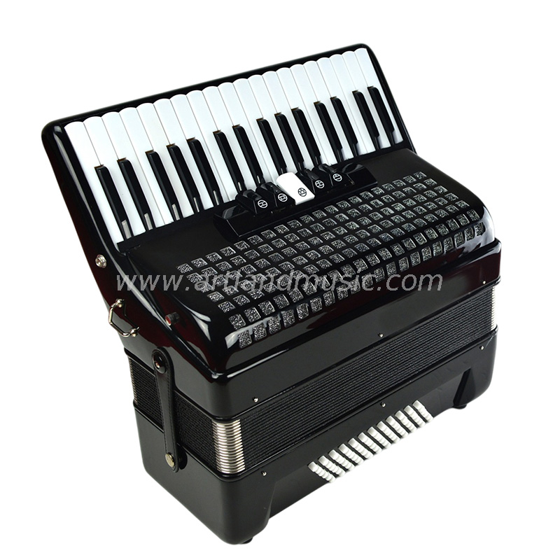 Fisarmonica a piano 34 tasti 72 bassi nera (AT3472) 5 coro