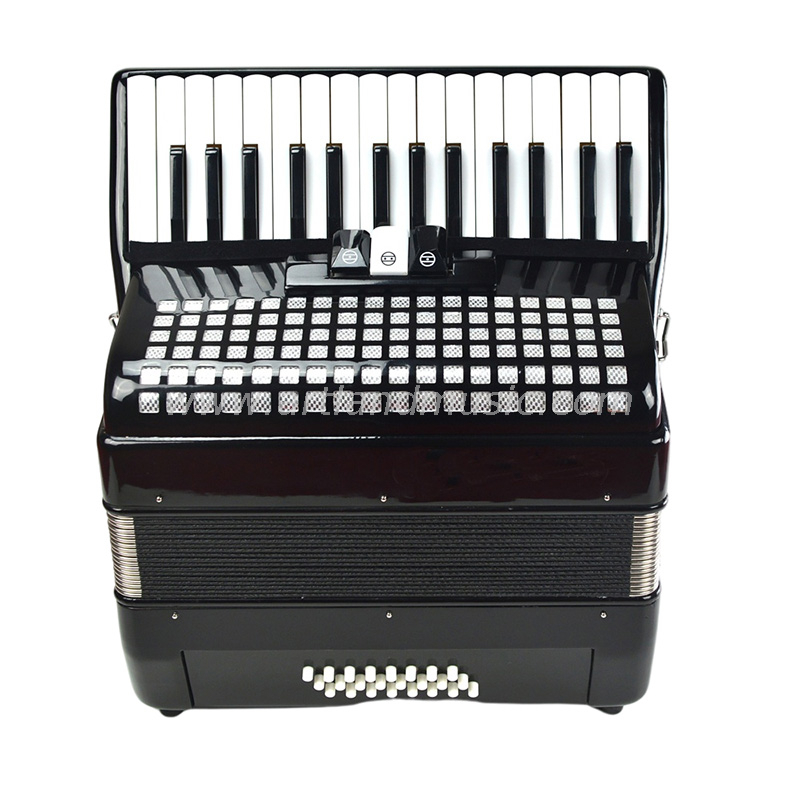Fisarmonica a piano 30 tasti 24 bassi nera (AT3024-B) 3 cori