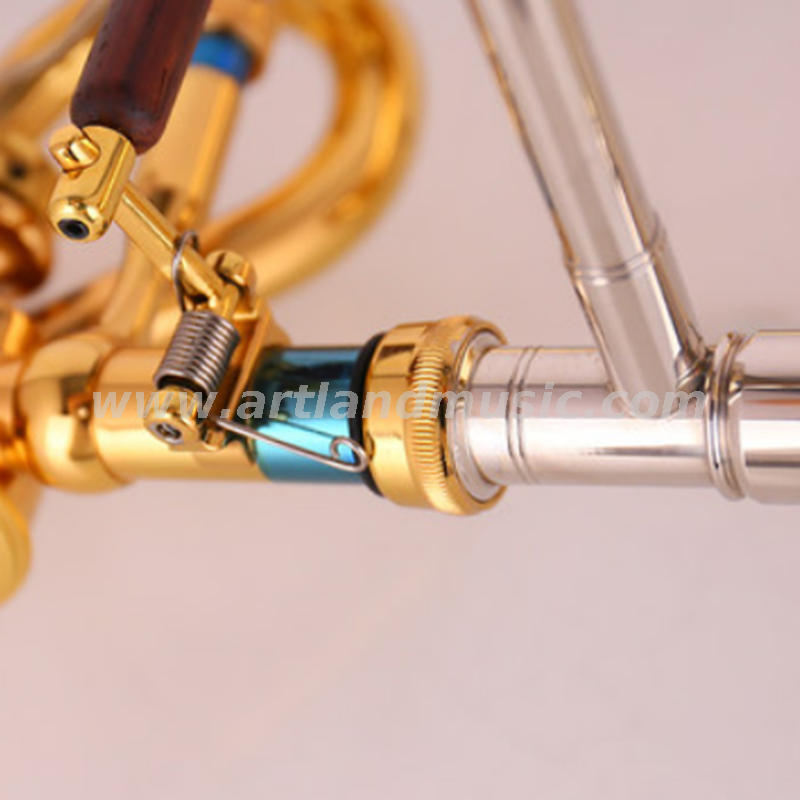 Trombone laccato oro in Sib/Fa (AT990)