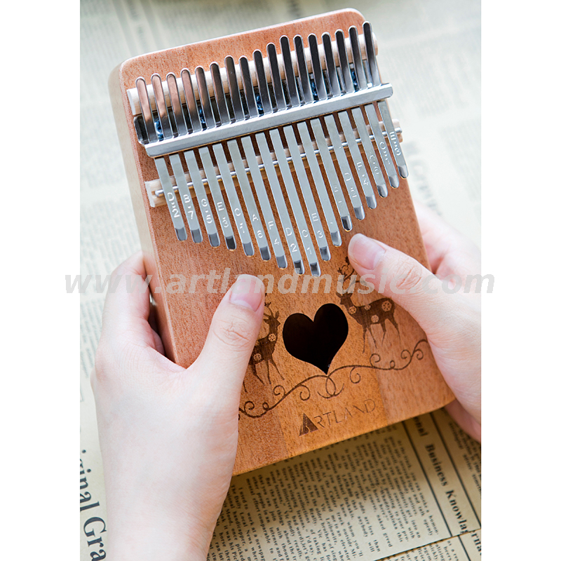 Pianoforte a pollice a 17 tasti, mogano Kalimba, natura（ATKM-1708）