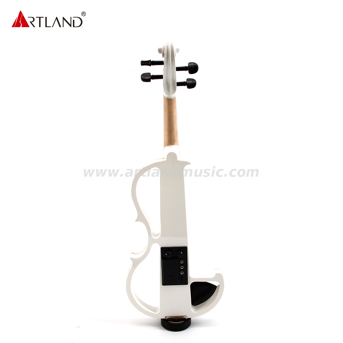 Violino elettrico in tiglio bianco con fiocco bianco (EV003)