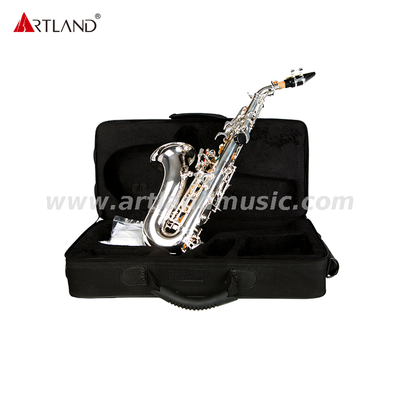 Sassofono soprano curvo per studenti con finitura placcata argento ASS3510S