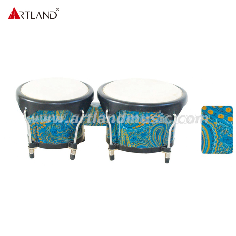 Tamburo Bongo con saldatura ad anello elasticizzato in tessuto nero (AWB0709C-B2)