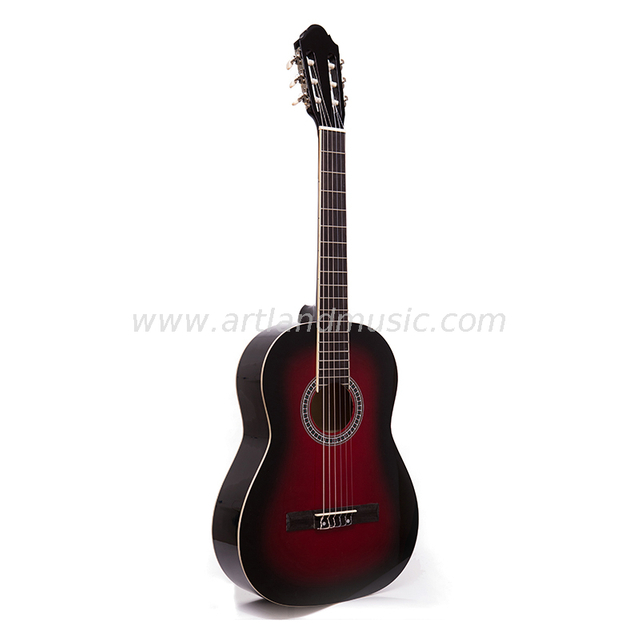 Chitarra classica rosso vino con fondo e lati in tiglio (CG860WR)