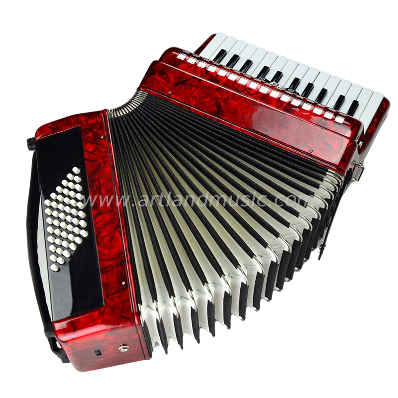 Fisarmonica a piano 26 tasti 48 bassi rossa (AT2648-B) 3 coro