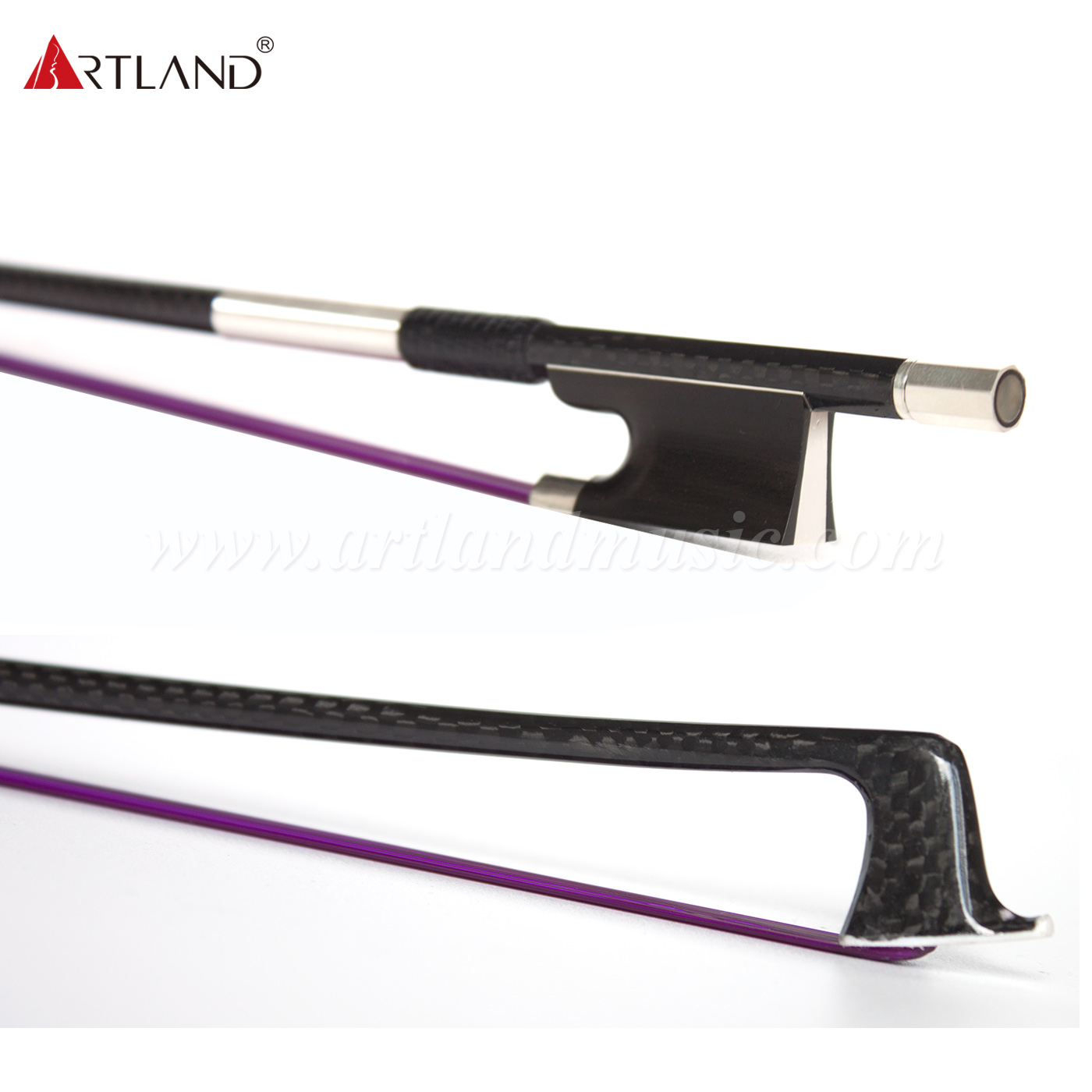 Capelli sintetici per arco per violino, fibra di carbonio colorata, griglia rossa (NB970C)