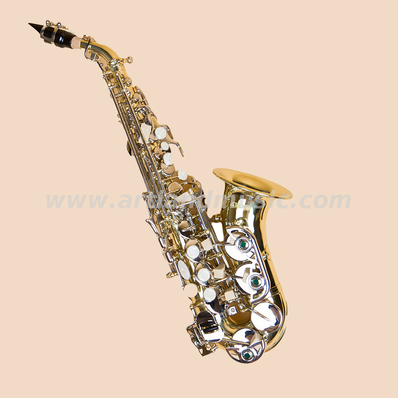 Sassofono soprano laccato oro con chiave in nichel (ASS3506GN)
