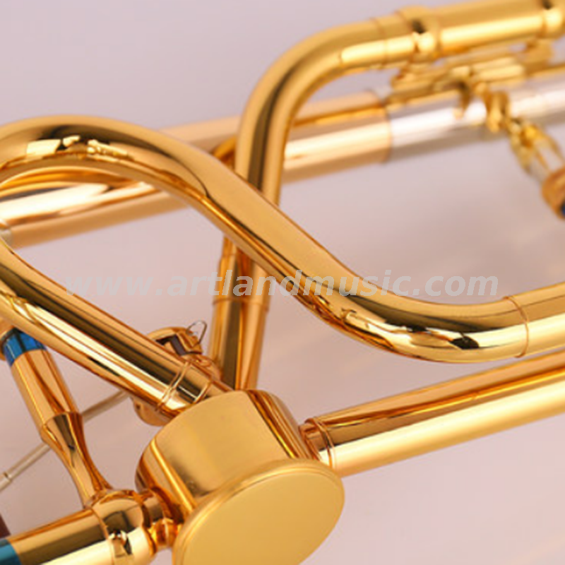 Trombone laccato oro in Sib/Fa (AT990)