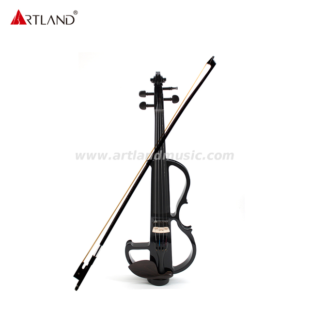 Violino elettrico in tiglio nero con fiocco di colore nero (EV003)