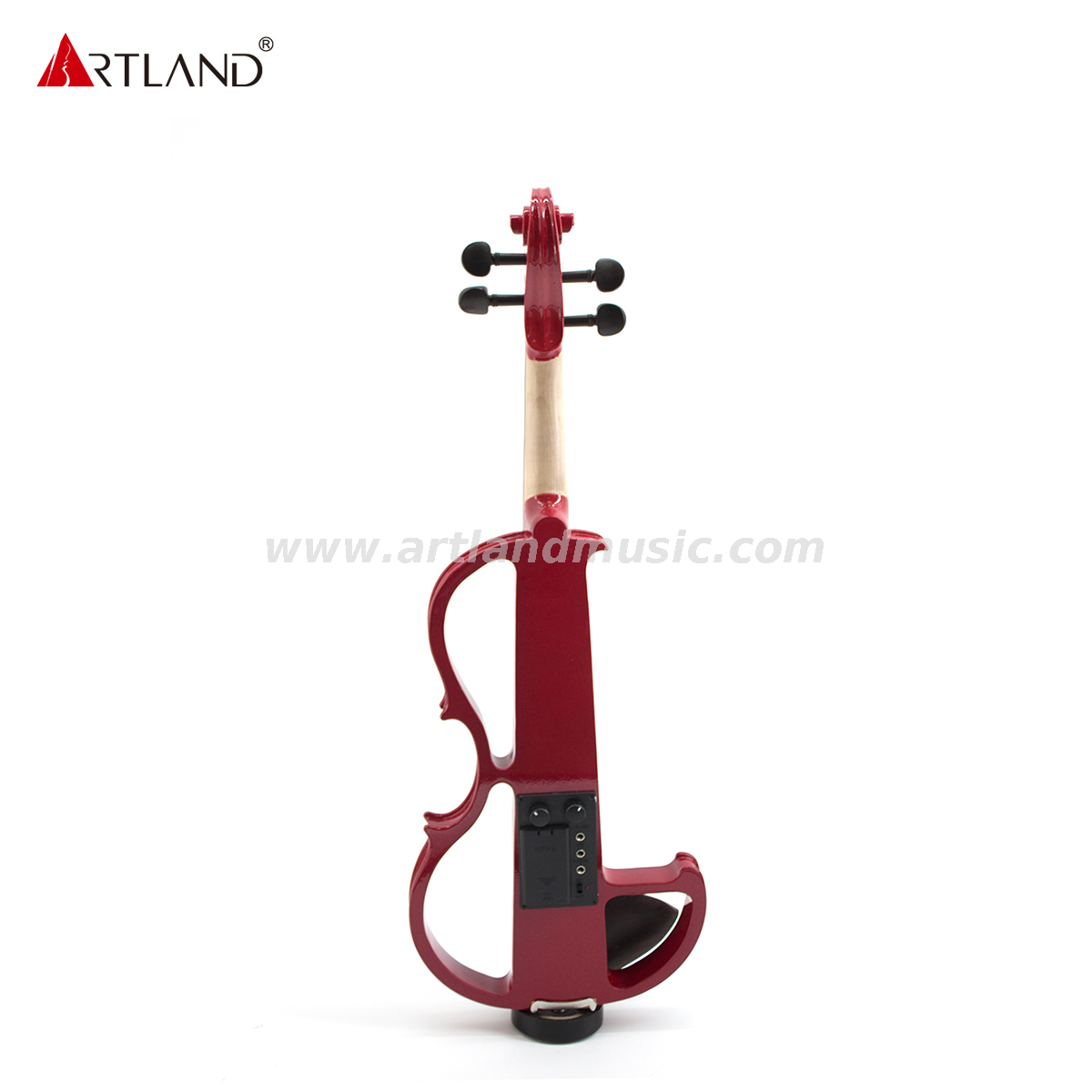  Violino elettrico in tiglio rosso con fiocco di colore rosso (EV003)